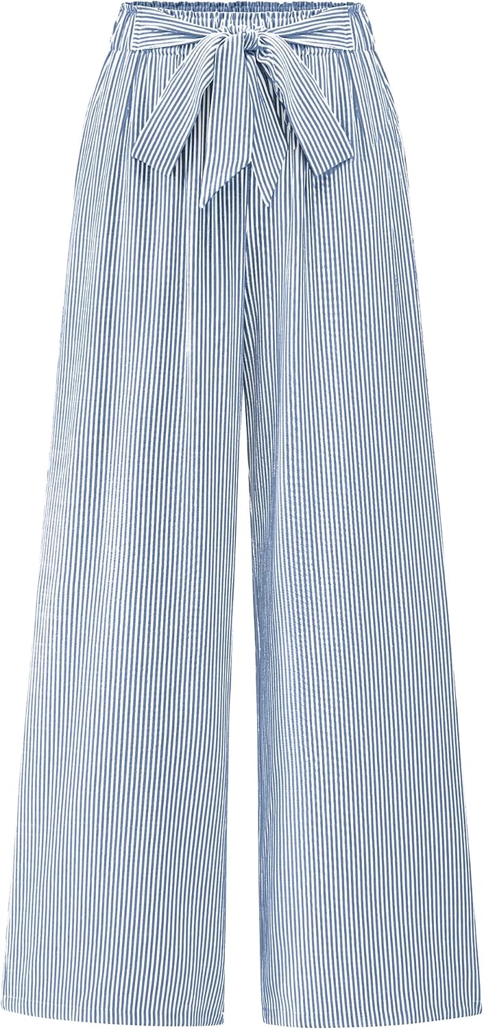 BTFBM Striped Palazzo Pants for Women Casual Summer 2026