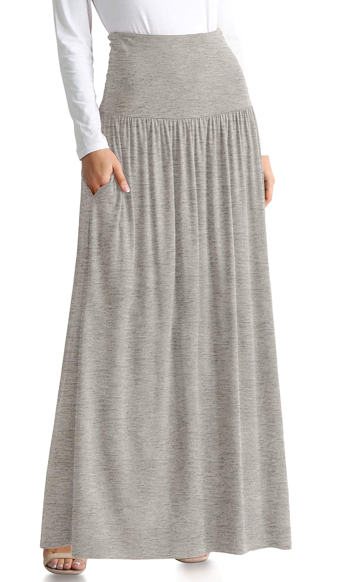 Simlu Maxi Skirts for Women Ankle Length Skirt Casual Long Skirt High Waisted Maxi Skirt Reg and Plus Size Skirt Long Skirt