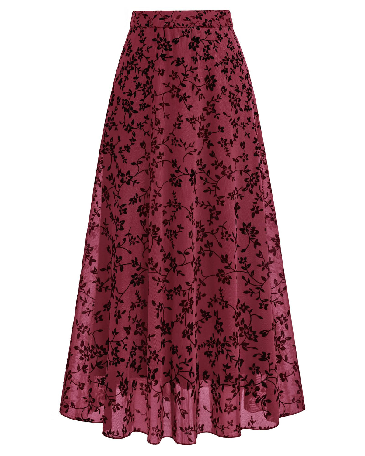 BTFBM Womens Floral Mesh Maxi Skirts Long Tulle Skirt