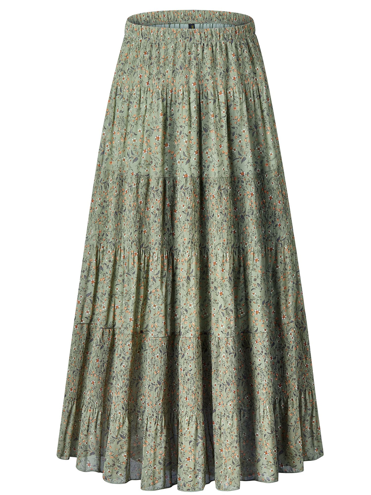 NASHALYLY Women's Chiffon Elastic High Waist Pleated A-Line Maxi Skirts