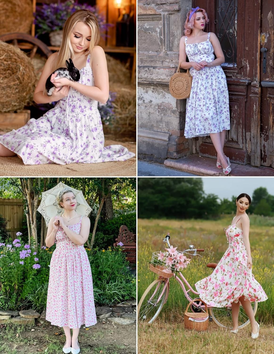 Scarlet Darkness Women's Floral Corset Dress with Pockets for Summer Spring