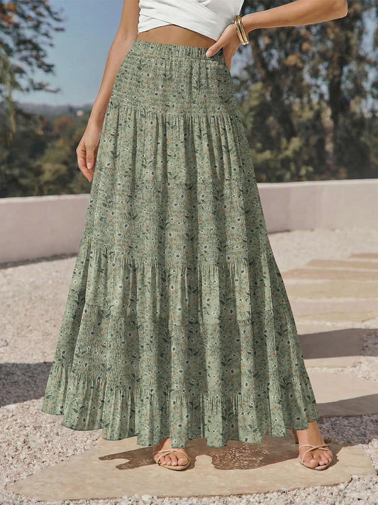 onlypuff Maxi Skirt Women Western Midi Chiffon Flowy Boho Fall Outfits