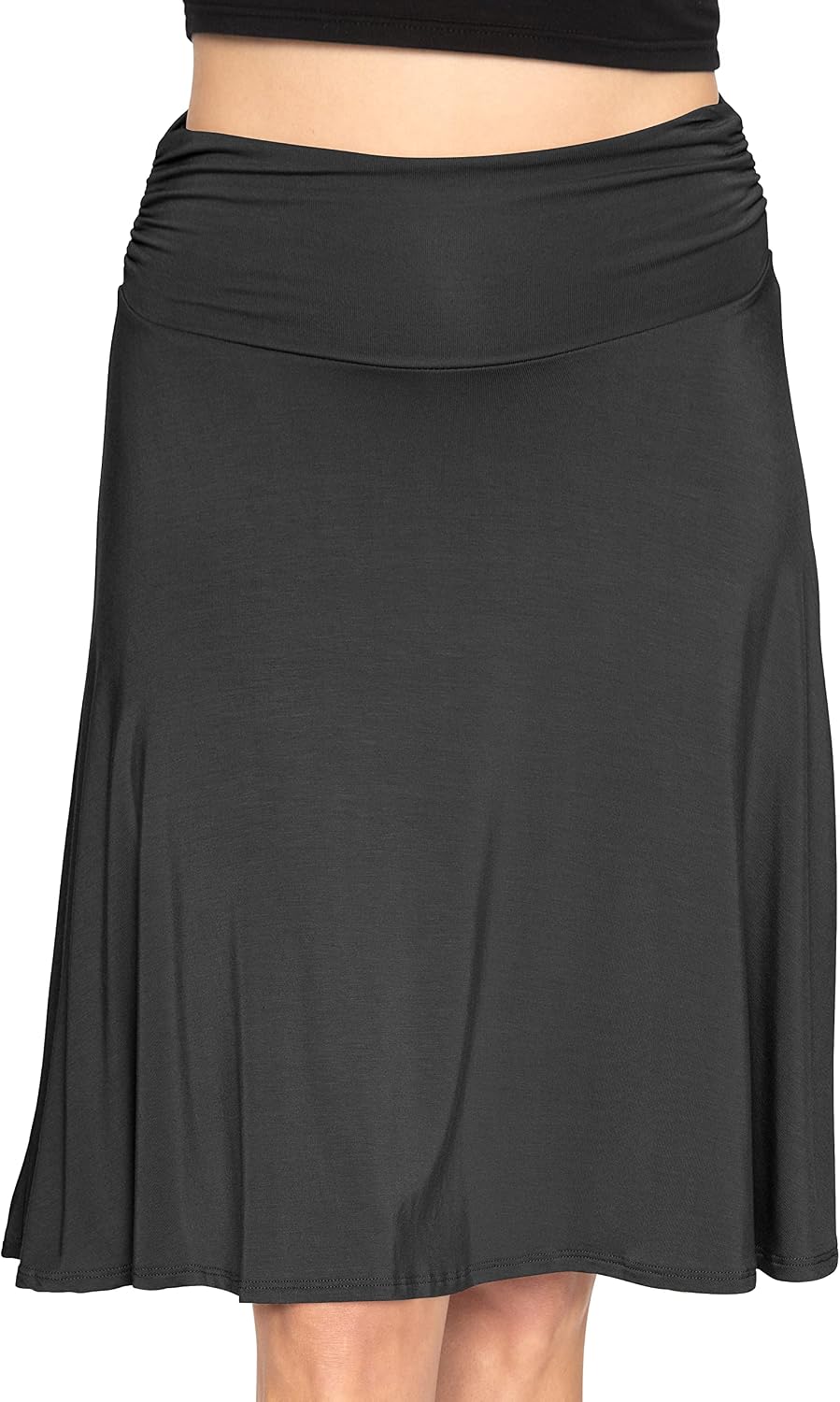 STRETCH IS COMFORT Women's & Plus Size Knee and Ankle Length Ruched Waist Flowy Skirt | Soft & Lightweight | Sizes S - 5X