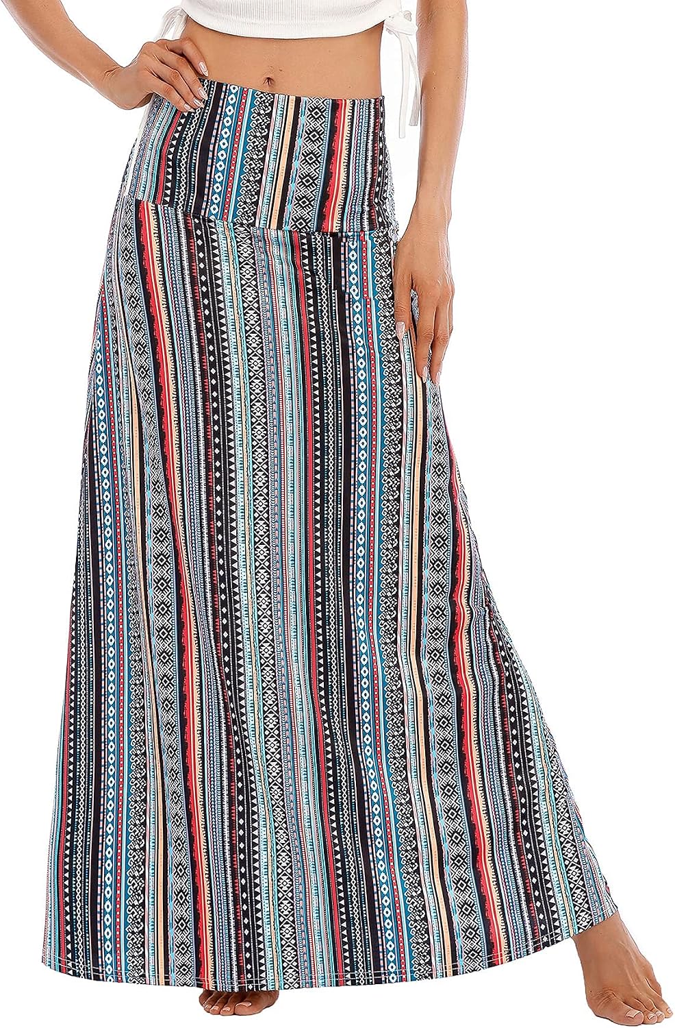 Zando Long Skirts for Women Tummy Control Boho Maxi Skirts