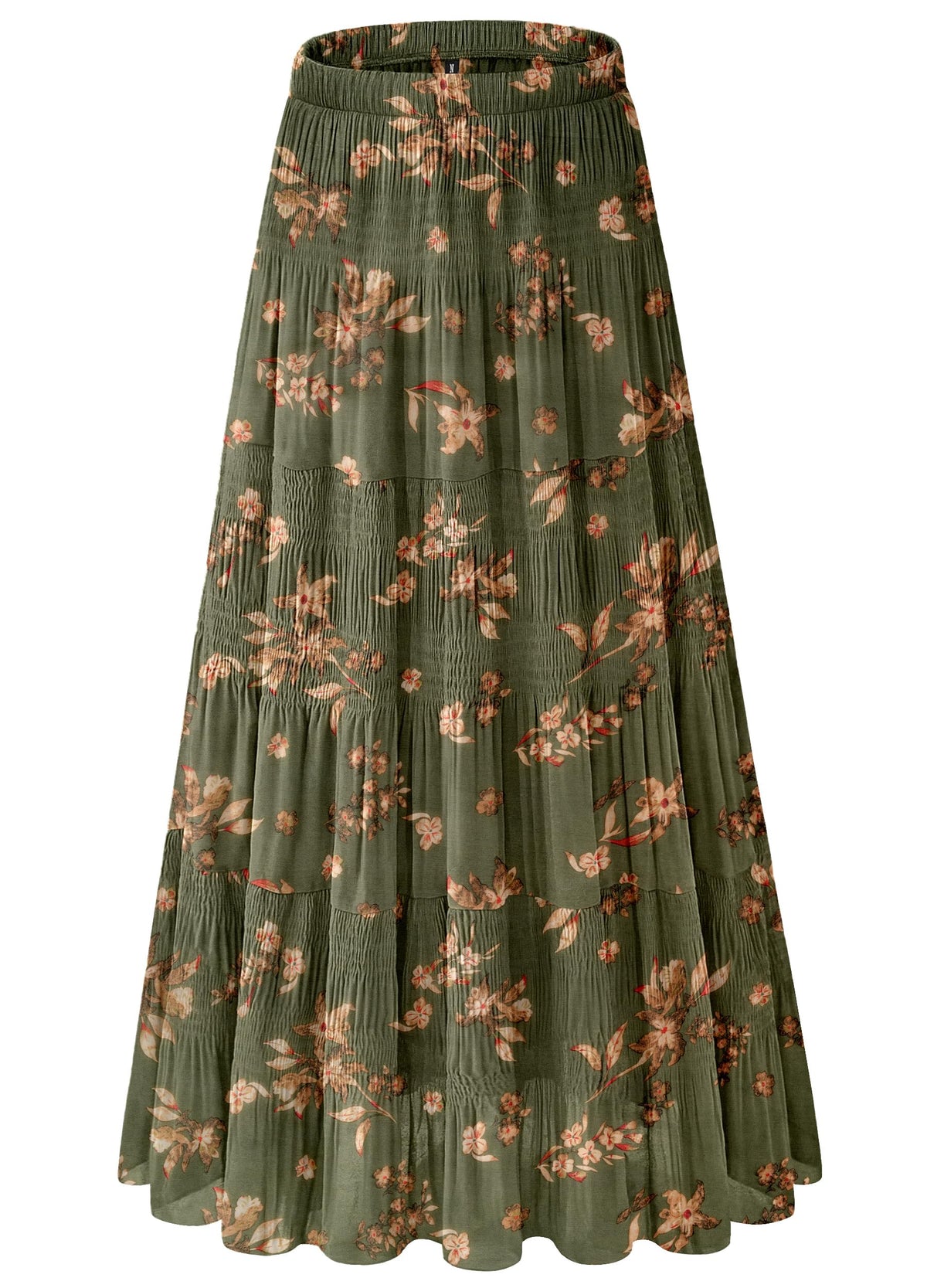 Women's Chiffon White Flowy Maxi Skirts Boho Summer Elastic Waisted Pleated A Line Long Skirt for Women 2026