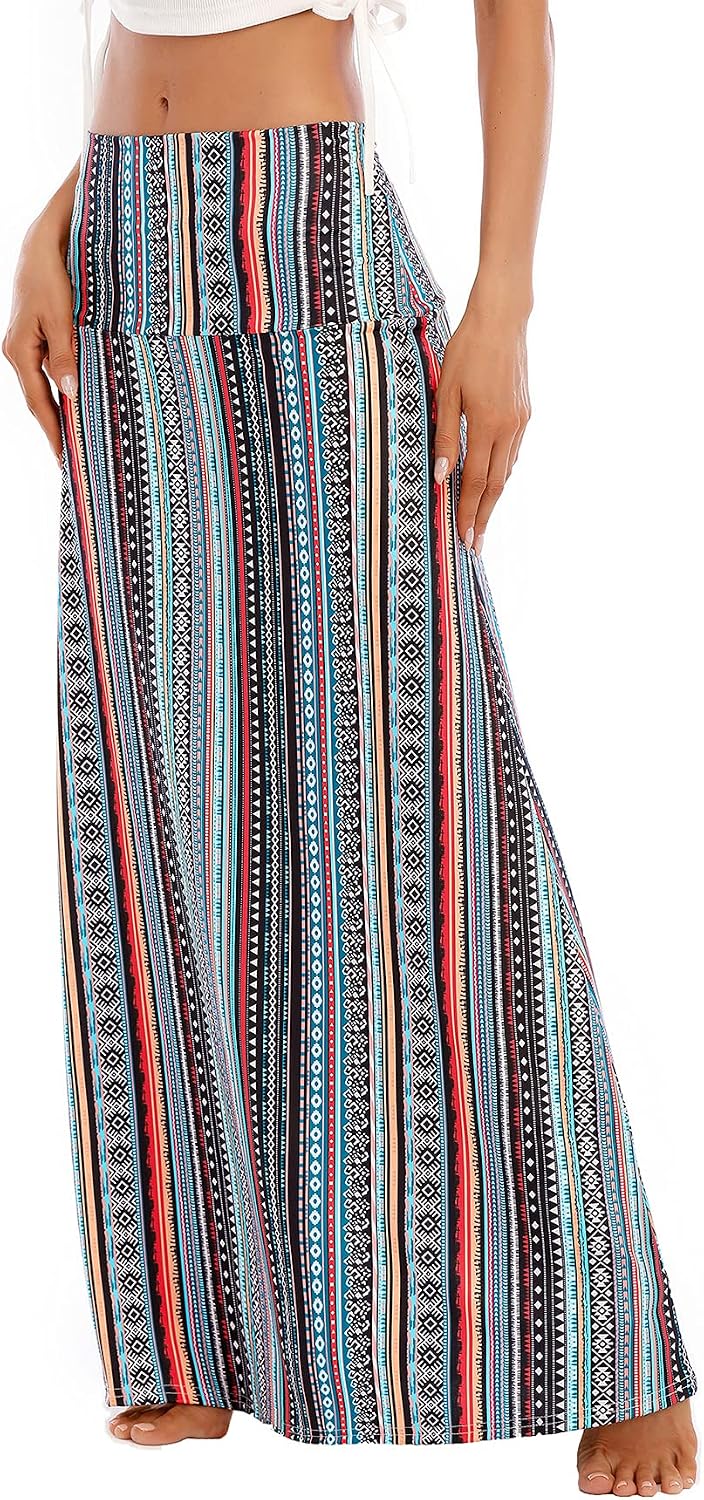 Zando Long Skirts for Women Tummy Control Boho Maxi Skirts