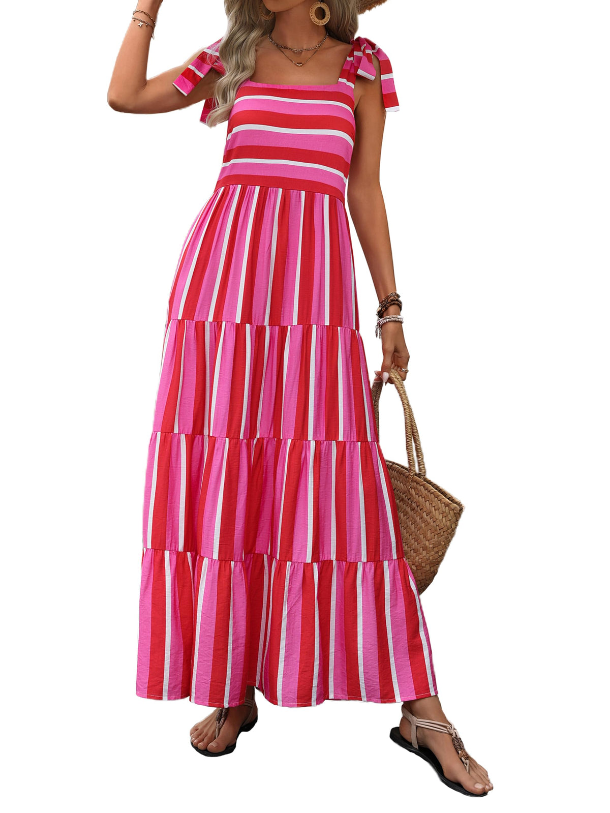 PRETTYGARDEN Women Dresses 2026 Summer Floral Sleeveless Maxi Dress Casual