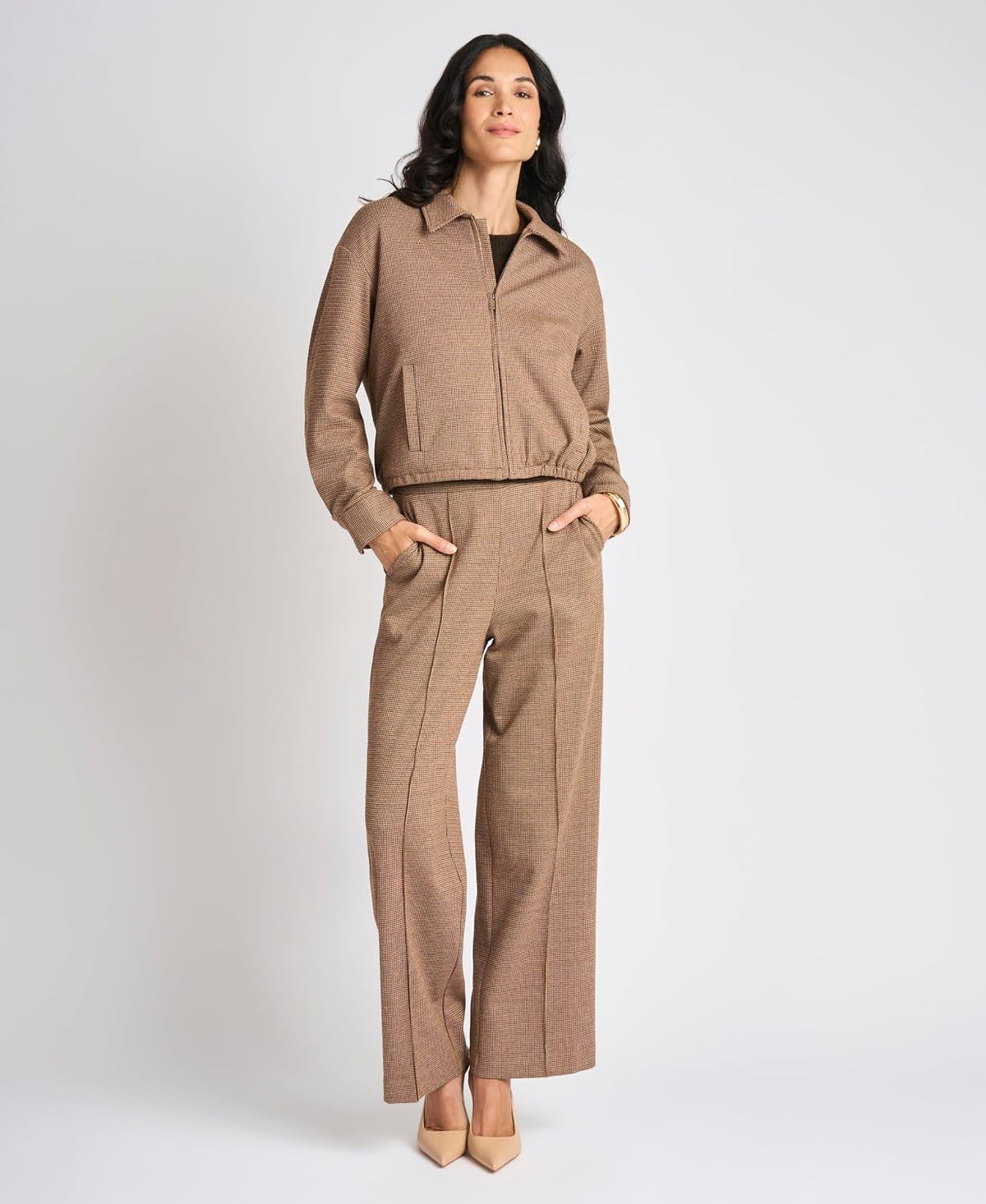 Vince Camuto Women's Pintuck Front Pant with Elastic Waist