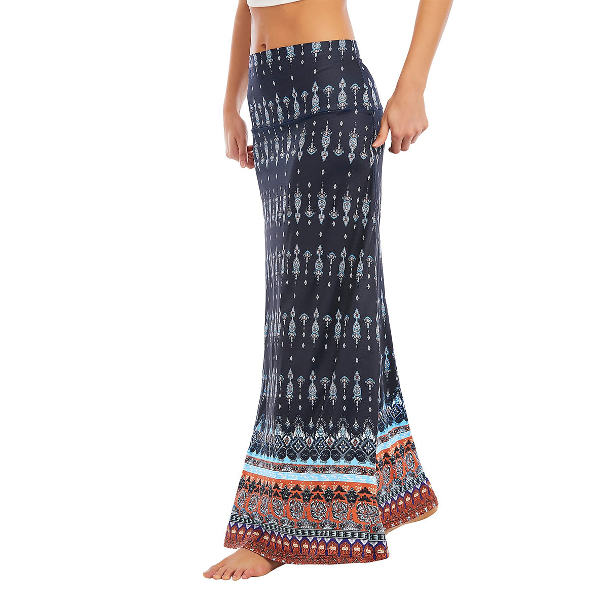 Zando Long Skirts for Women Tummy Control Boho Maxi Skirts
