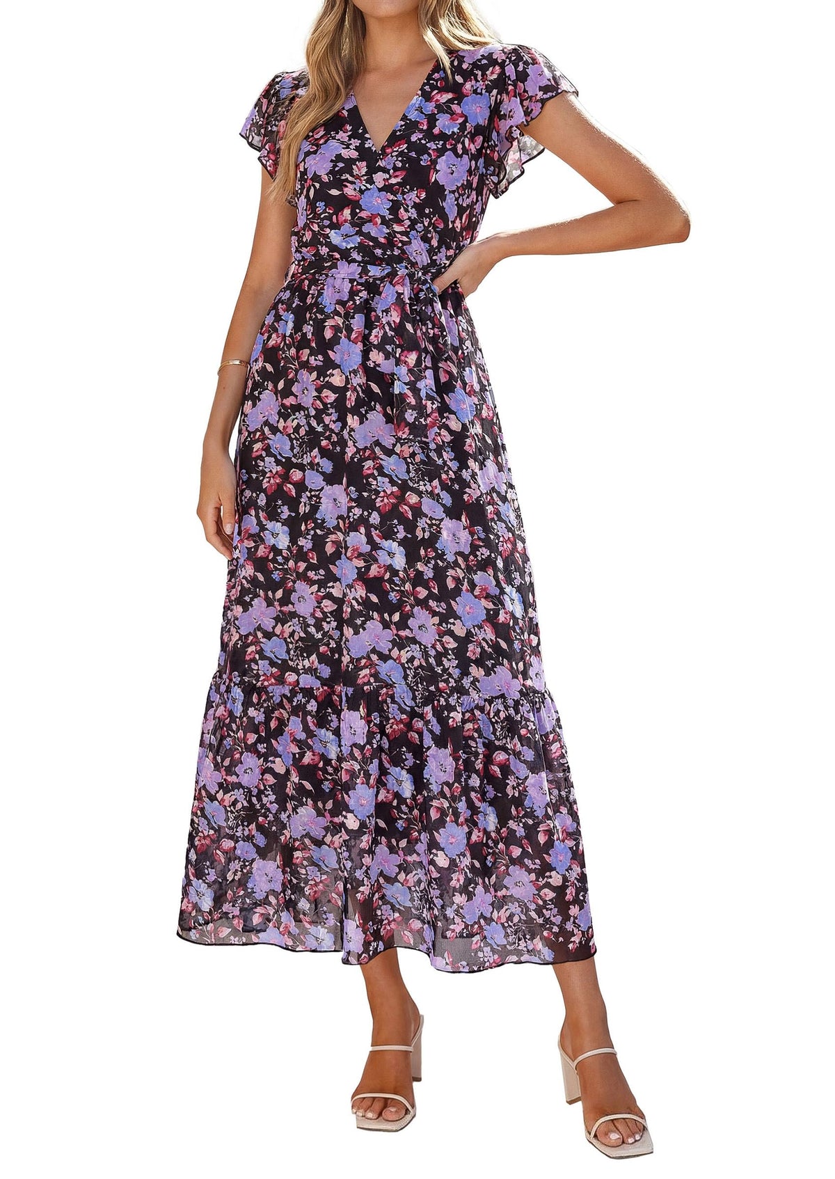 PRETTYGARDEN Women's Summer Floral Boho Maxi Dress