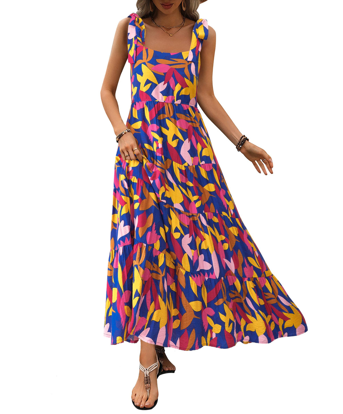 PRETTYGARDEN Women Dresses 2026 Summer Floral Sleeveless Maxi Dress Casual