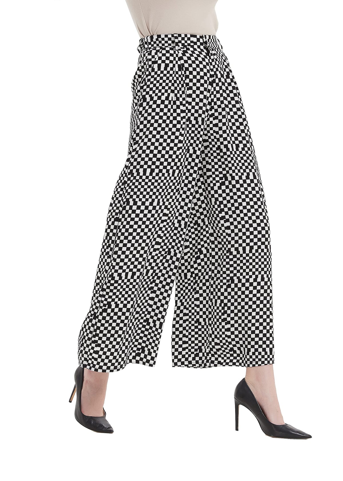 Tronjori Womens High Waist Casual Wide Leg Palazzo Business Pants