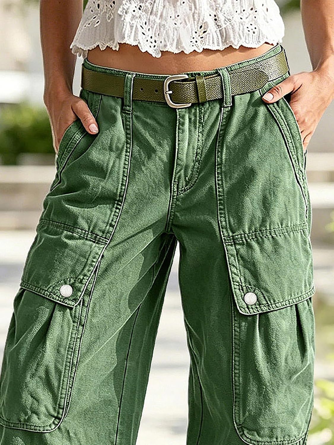 Flamingals Mid Rise Wide Leg Pants for Women