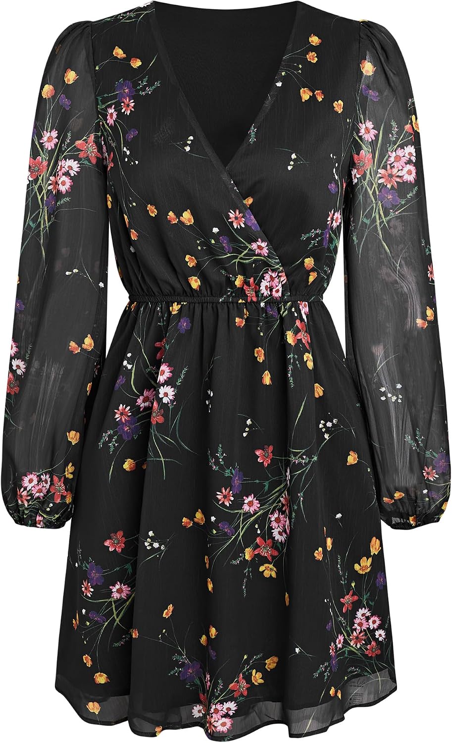CUPSHE Womens Fall Floral Dress Boho Vacation Mini Wedding Guest Dresses