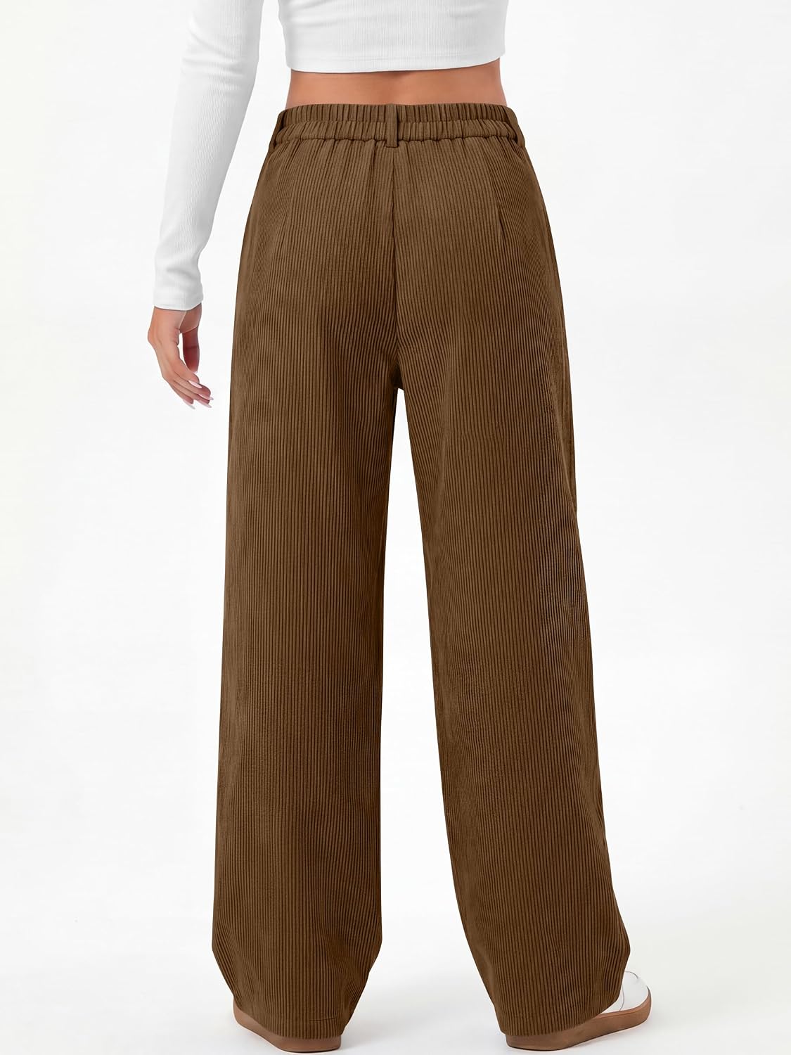 ANRABESS Womens High Waisted Wide Leg Corduroy Casual Pants