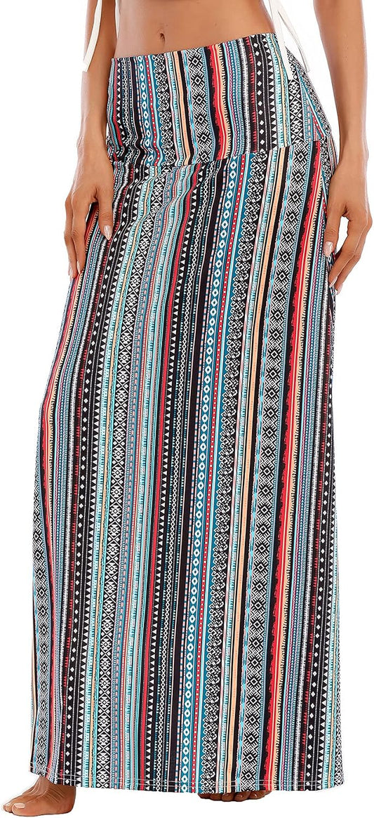 Zando Long Skirts for Women Tummy Control Boho Maxi Skirts