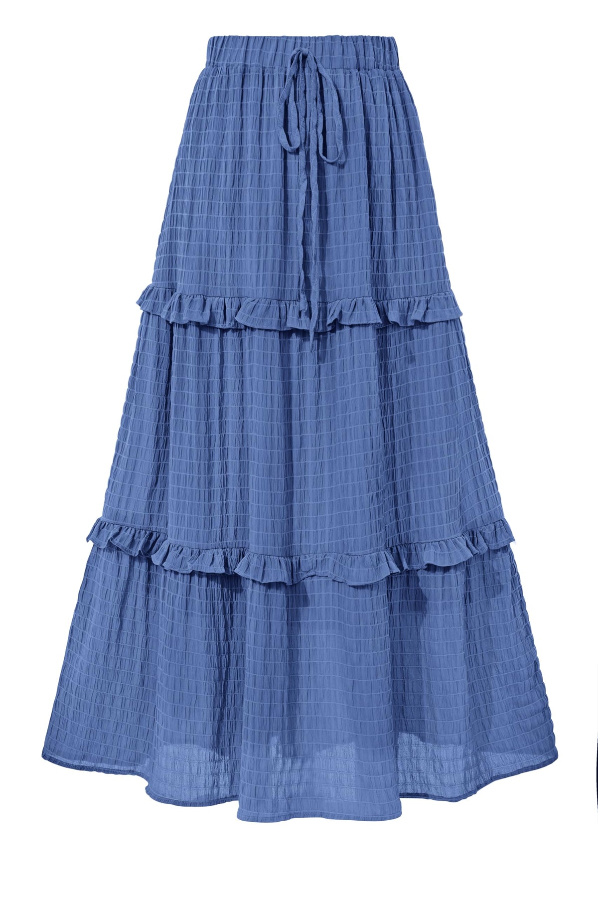 BTFBM Casual Solid Maxi Skirt Fall Clothes Flared A-Line Skirts for Women