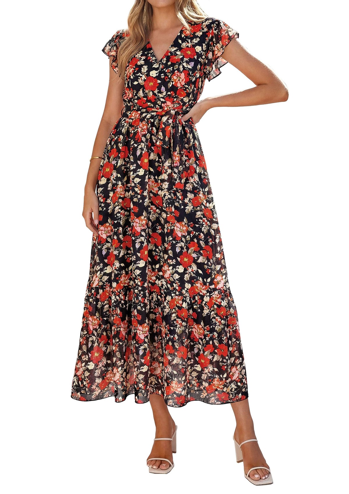PRETTYGARDEN Women's Summer Floral Boho Maxi Dress
