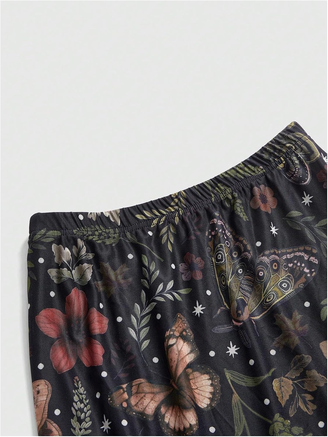 Milumia Women's Floral Mesh Midi Skirt Elastic A Line Whimsical Skirts