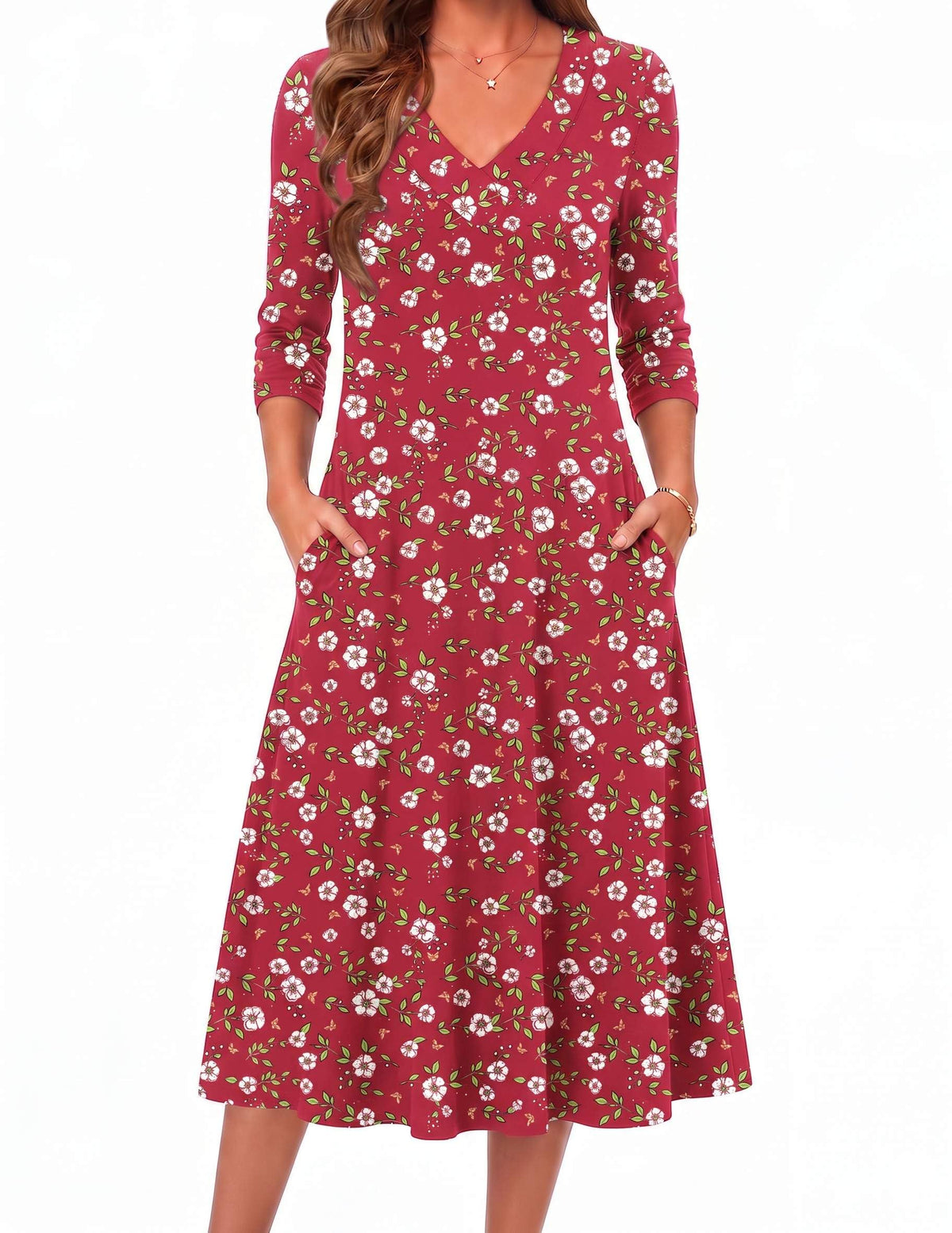 Zeagoo Dresses for Womens Long Sleeve Midi Dress Fall Casual A Line Dress