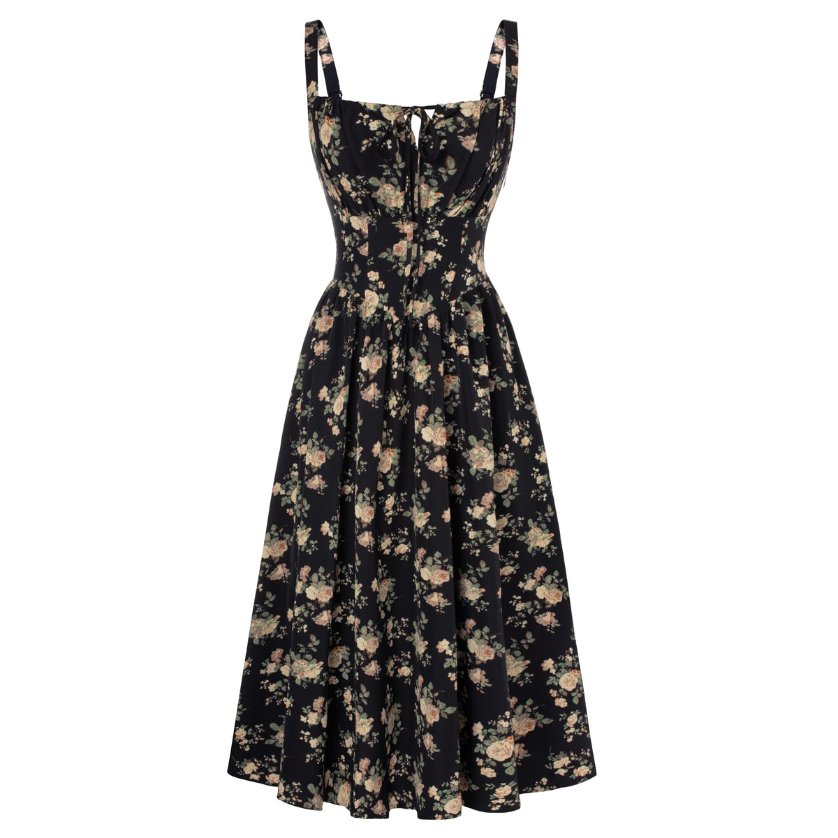 Scarlet Darkness Women's Floral Corset Dress with Pockets for Summer Spring