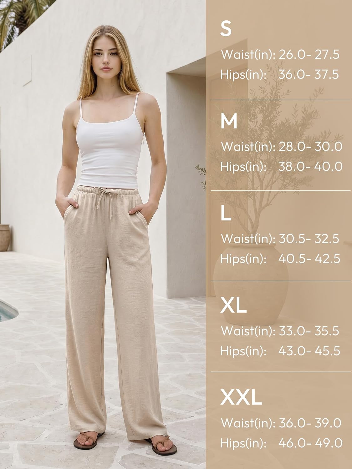 SEVEGO Tall Women 32"/34"/36" Inseam Wide Leg Flowy Palazzo Summer Pants