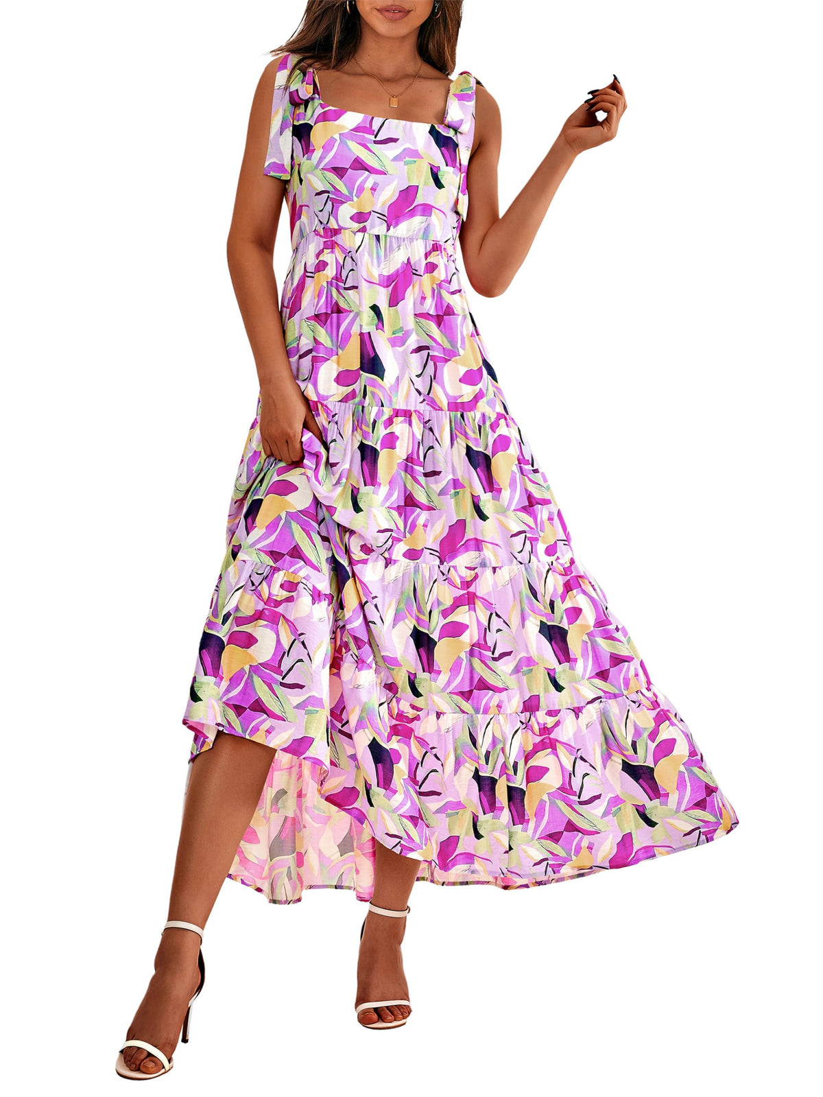 PRETTYGARDEN Women Dresses 2026 Summer Floral Sleeveless Maxi Dress Casual