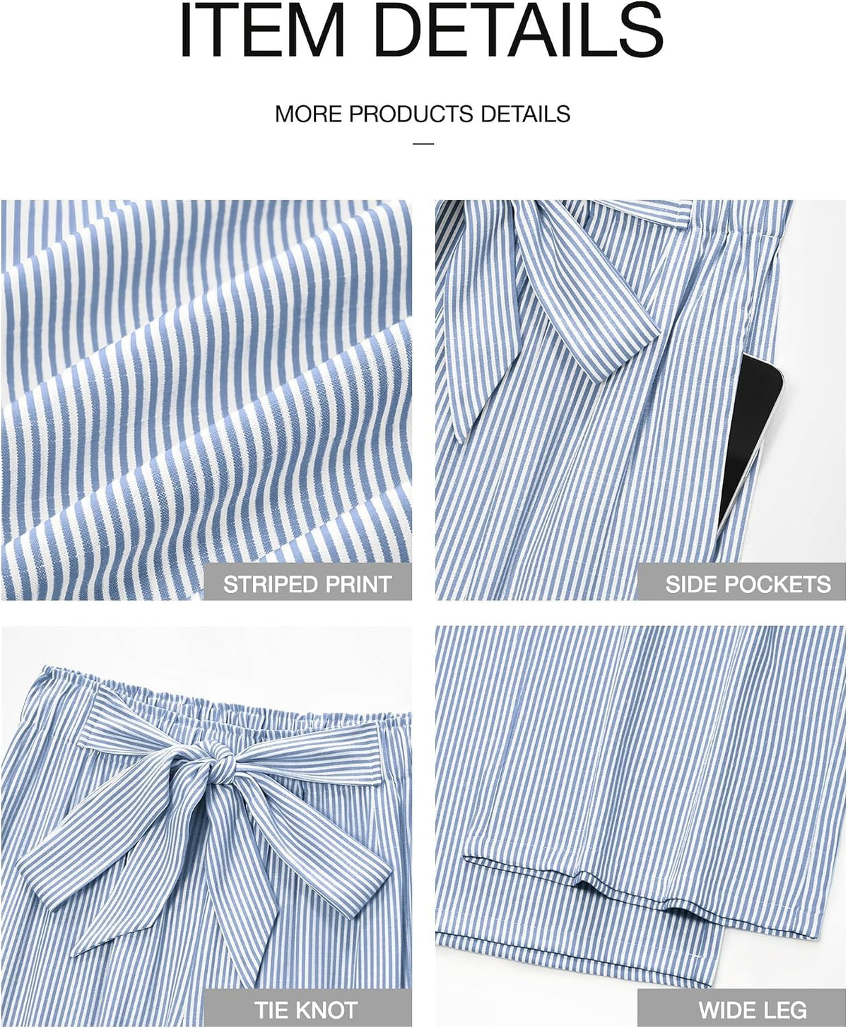 BTFBM Striped Palazzo Pants for Women Casual Summer 2026