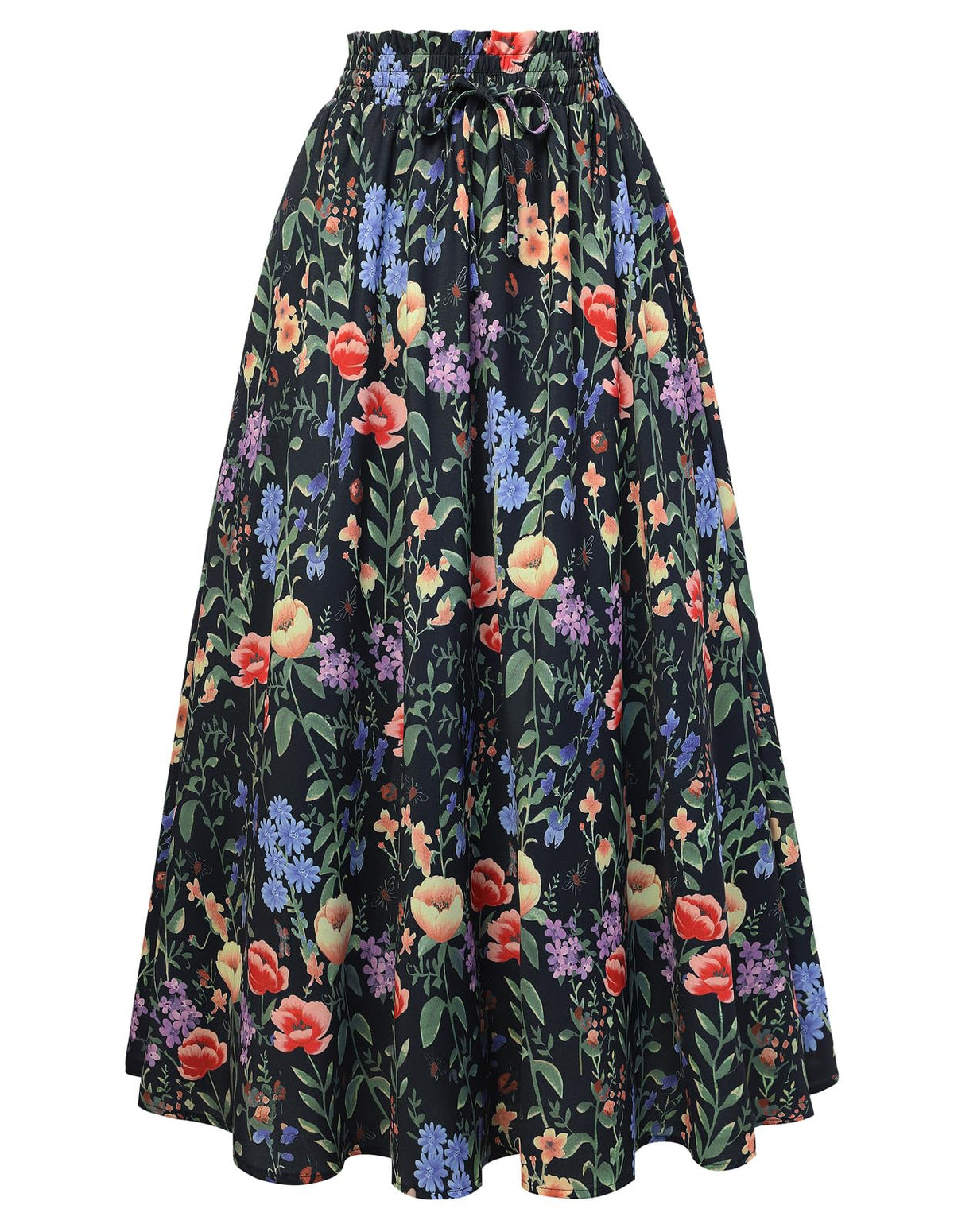 Scarlet Darkness Floral Maxi Skirts for Women Summer Victorian Long Skirt