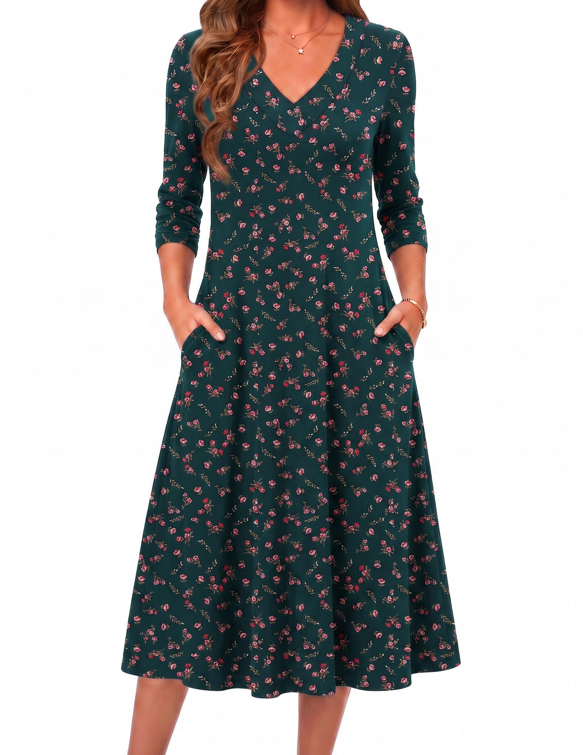 Zeagoo Dresses for Womens Long Sleeve Midi Dress Fall Casual A Line Dress