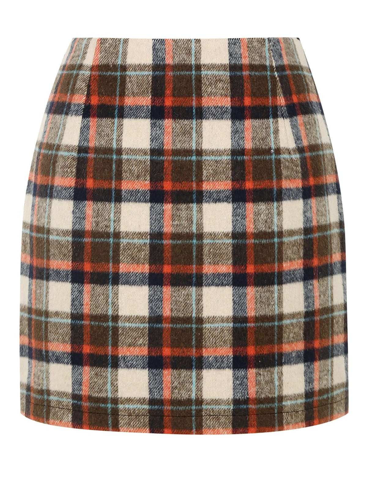 IDEALSANXUN Womens High Waist Plaid Skirt Bodycon Pencil Wool Mini Skirts