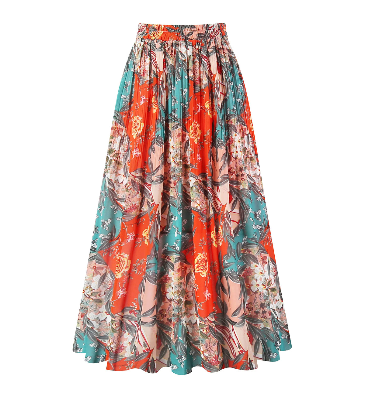 Kingfancy Women's Pleated Skirt A-Line Midi Skirts