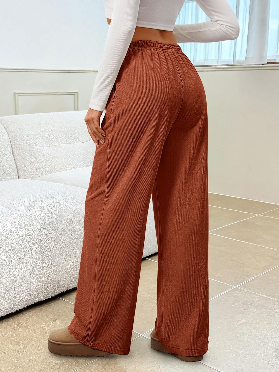 ANRABESS Womens Fall Straight Leg Lounge Pants Pajama Bottoms