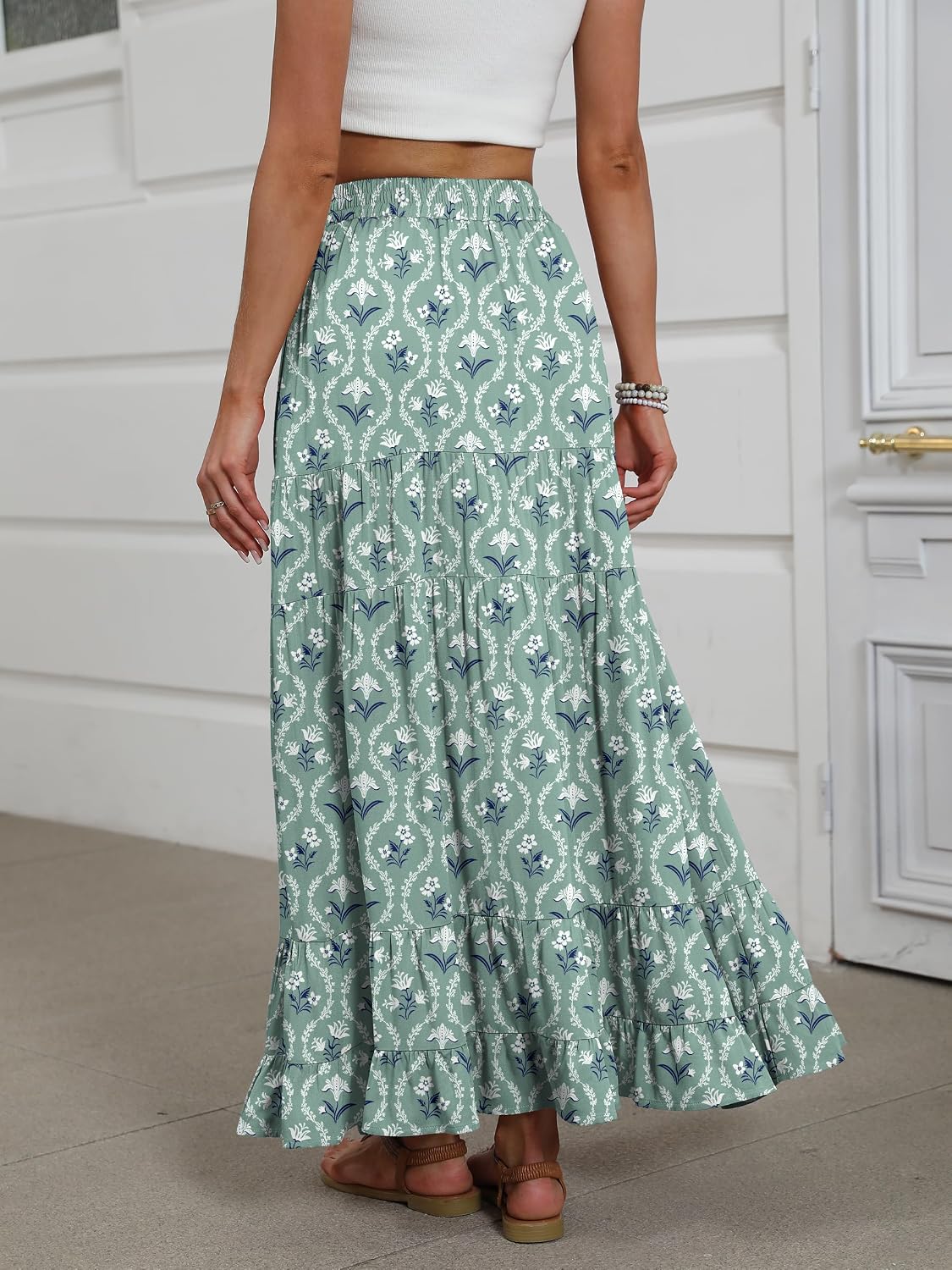 ANRABESS Women’s Summer Flowy Maxi Skirts with Pockets