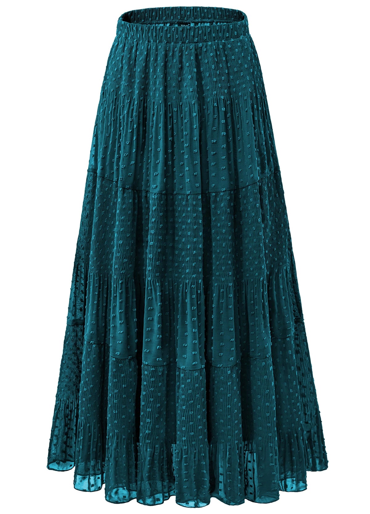 Women's Chiffon White Flowy Maxi Skirts Boho Summer Elastic Waisted Pleated A Line Long Skirt for Women 2026