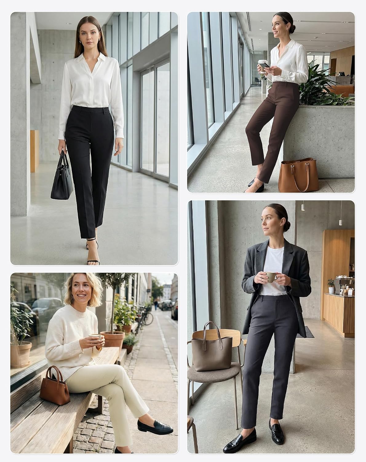 SEMARO Dress Pants Women Business Casual Work Pant Stretchy High Waist Office Slacks Trousers with Pockets