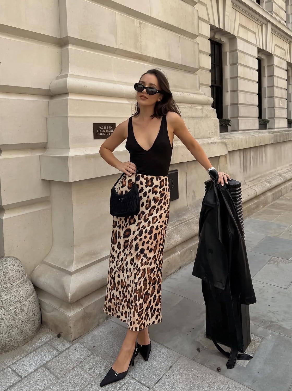 Dokotoo Skirts for Women Trendy High Waisted Cocktail Long Silk Midi Skirt