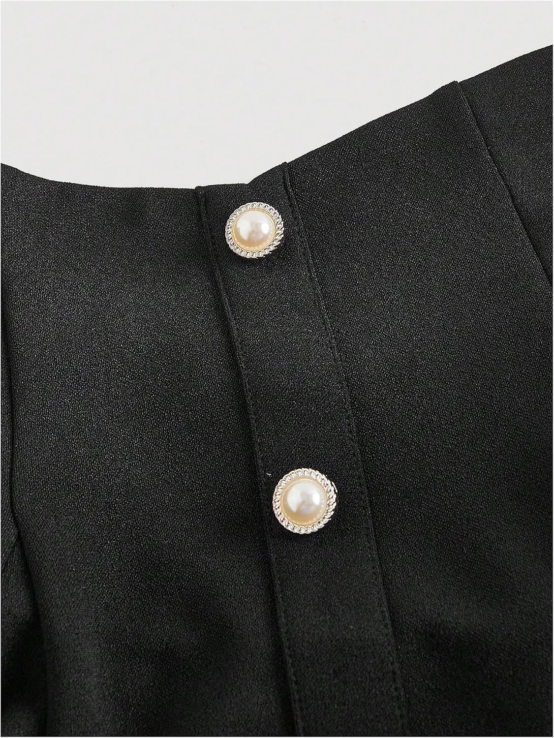 MakeMeChic Women's Plus Size High Waist Skirt Pearl Button A Line Flare Shirred Short Skirts