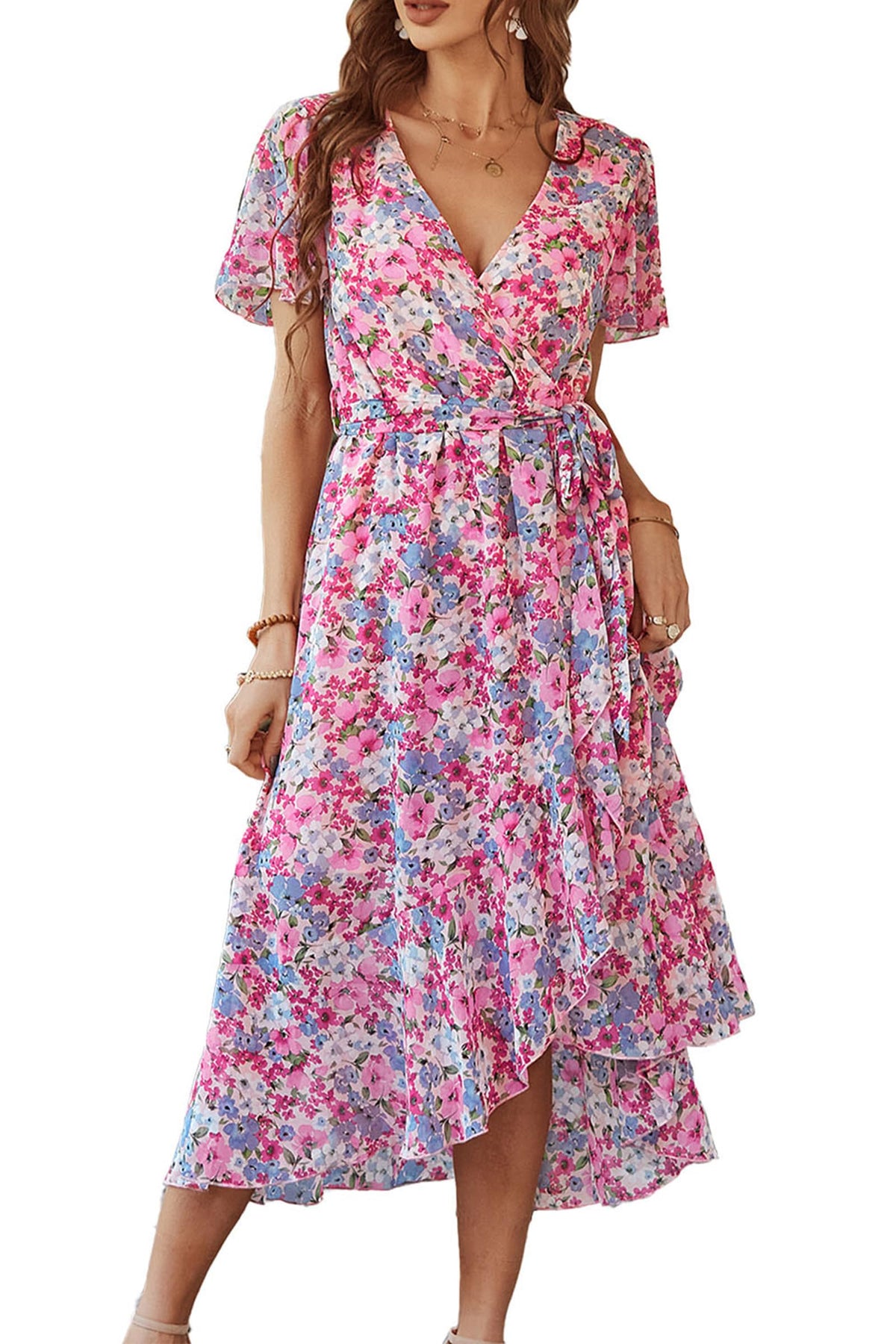 PRETTYGARDEN Women's Summer Floral Boho Maxi Dress