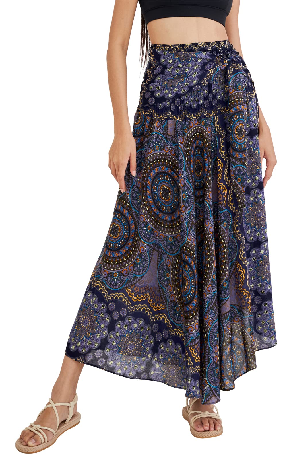 Joob Joob Long Boho Skirts for Women - Bohemian Hippie Maxi Summer Skirt