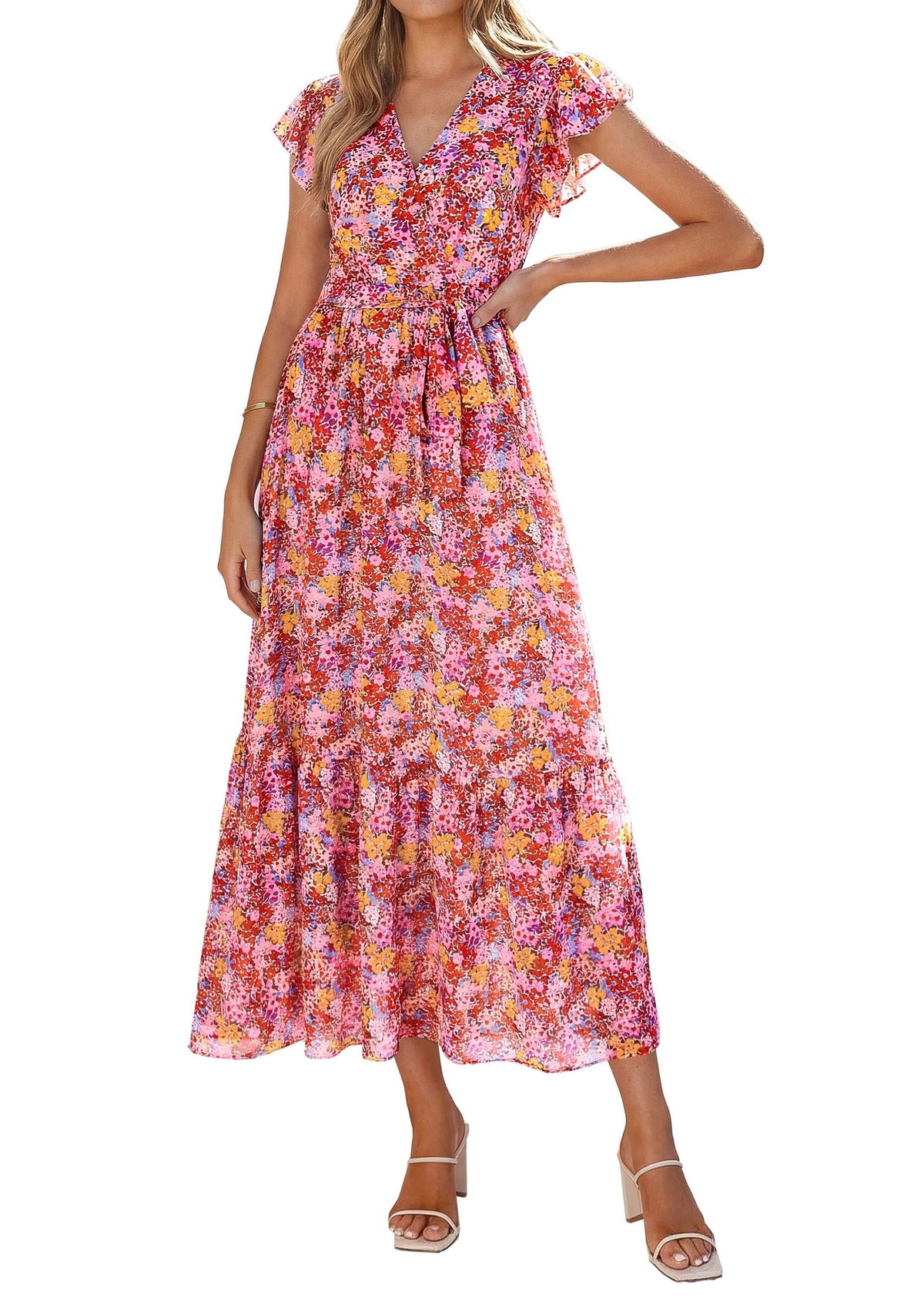 PRETTYGARDEN Women's Summer Floral Boho Maxi Dress