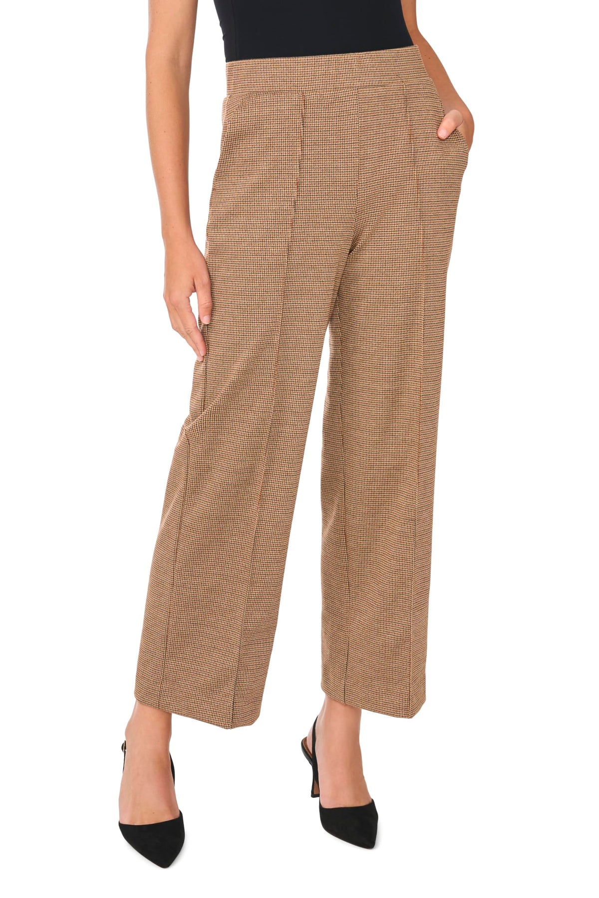 Vince Camuto Women's Pintuck Front Pant with Elastic Waist