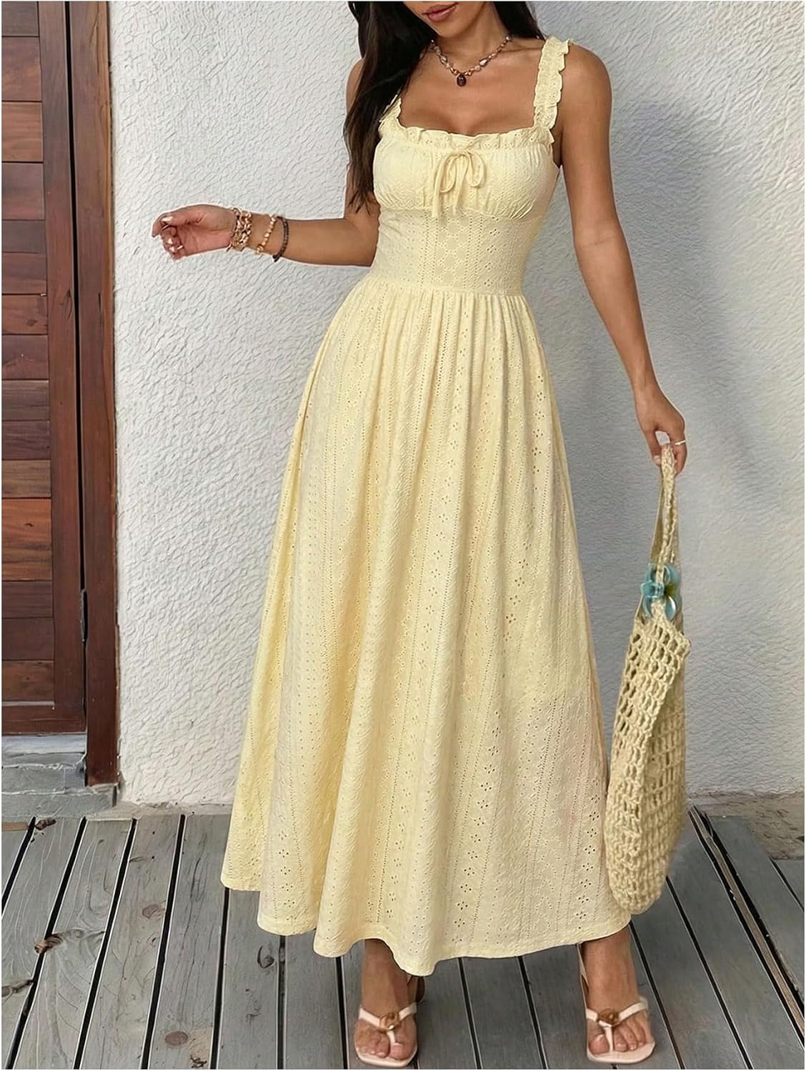 SOLY HUX Women's Summer Dresses Sleeveless Wedding Guest Maxi Sundresses
