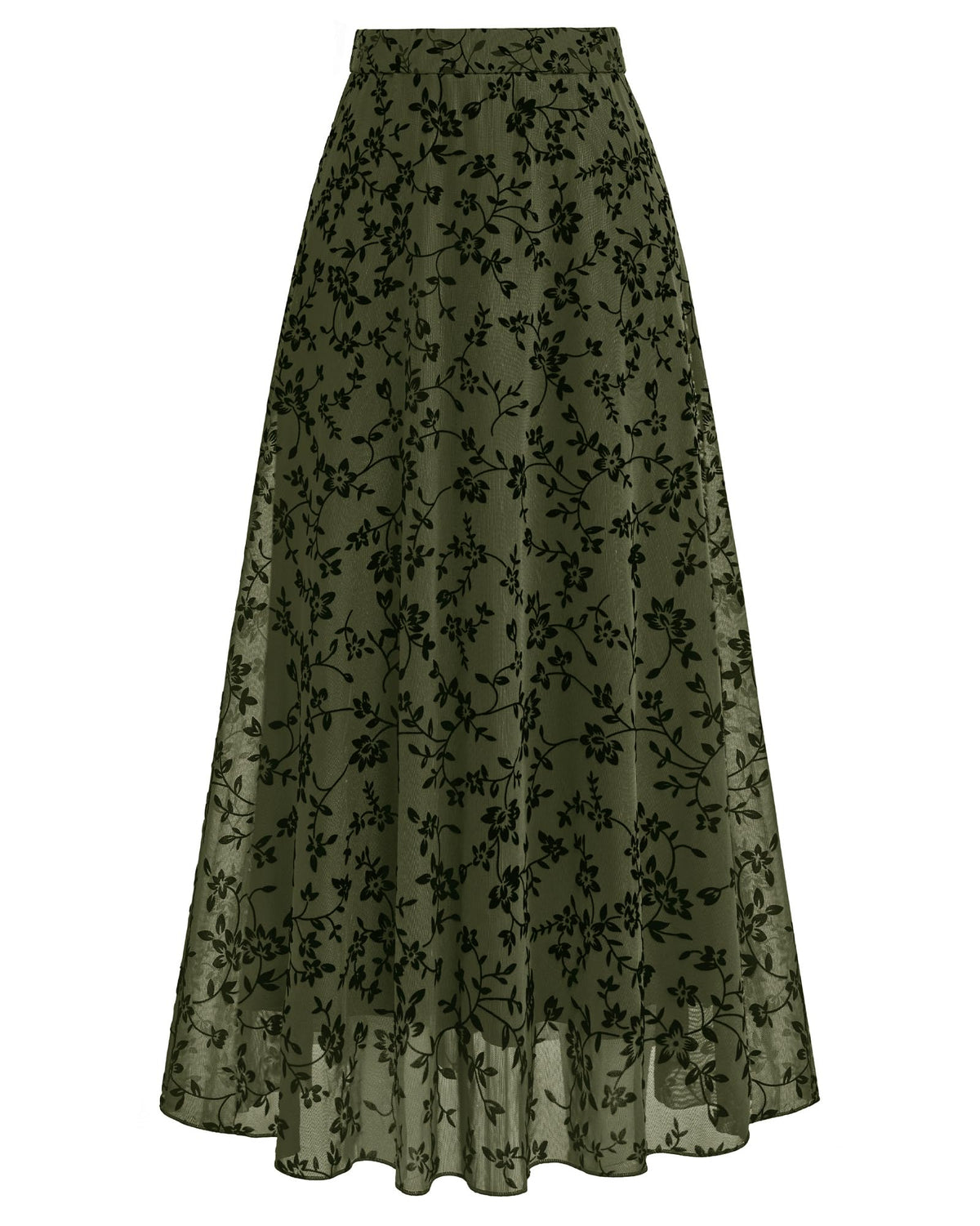 BTFBM Womens Floral Mesh Maxi Skirts Long Tulle Skirt