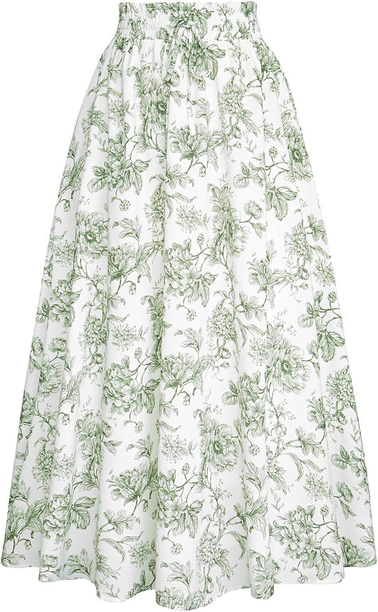 Scarlet Darkness Floral Maxi Skirts for Women Summer Victorian Long Skirt
