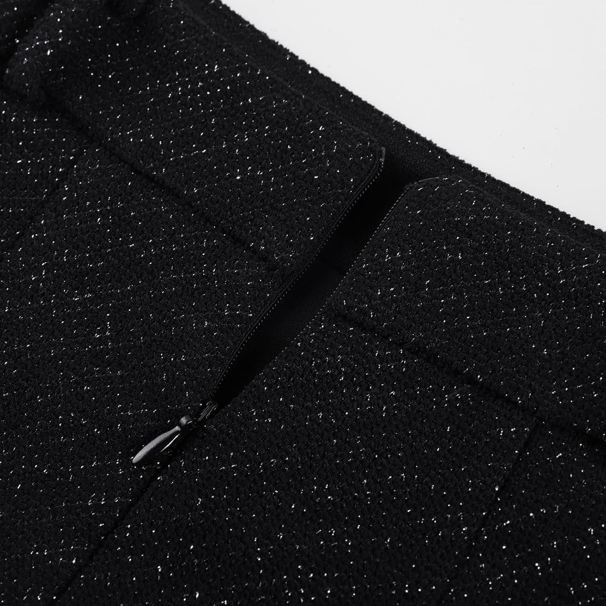 Kate Kasin Women Tweed Pencil Skirt, Knee Length Skirts with Slit