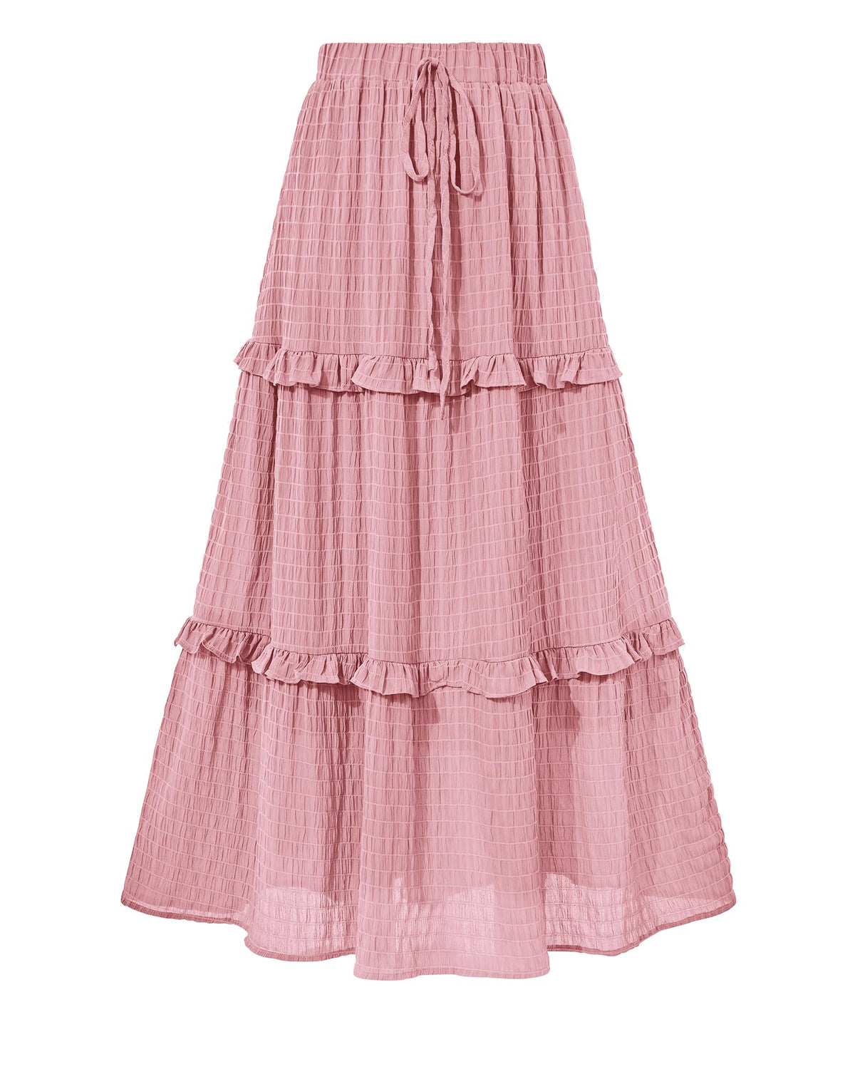 BTFBM Casual Solid Maxi Skirt Fall Clothes Flared A-Line Skirts for Women