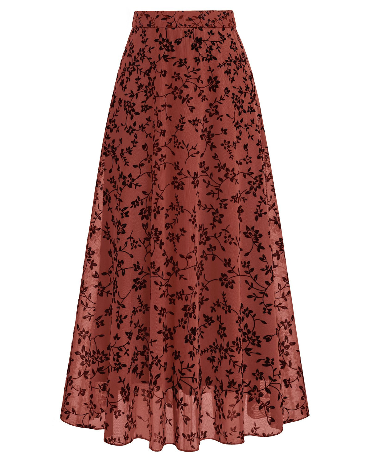 BTFBM Womens Floral Mesh Maxi Skirts Long Tulle Skirt
