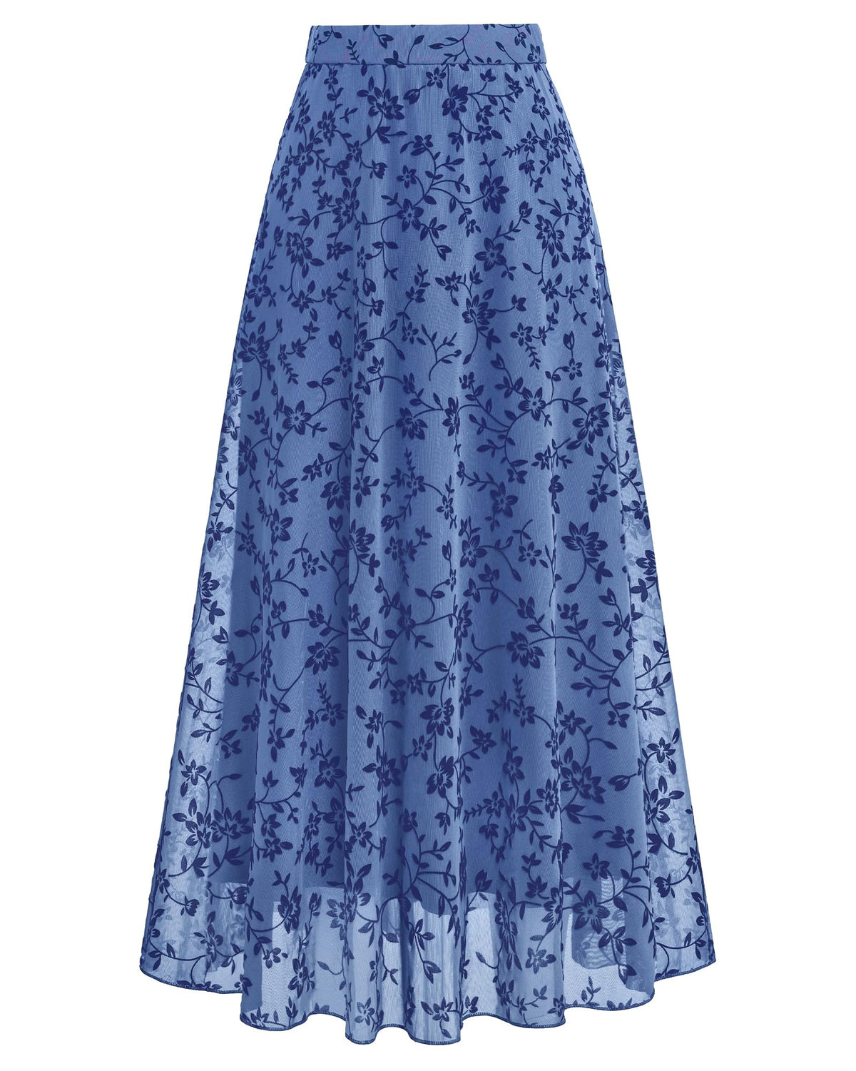 BTFBM Womens Floral Mesh Maxi Skirts Long Tulle Skirt