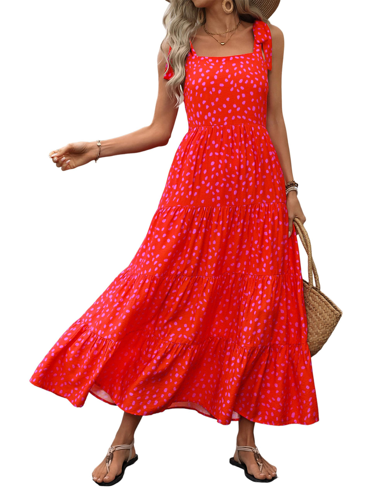 PRETTYGARDEN Women Dresses 2026 Summer Floral Sleeveless Maxi Dress Casual